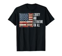 Liberty Literature for All American Flag Books Reader Value Graphic T-Shirt
