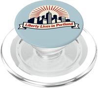 Liberty Lives In Portland Oregon Skyline Vintage PopSockets PopGrip for MagSafe