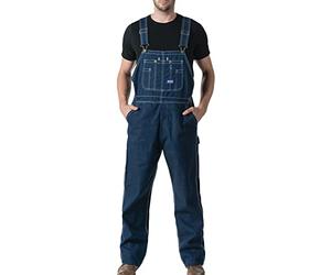 Liberty Men's Bib Overalls/Coveralls, Rigid Denim, 56W / 32L