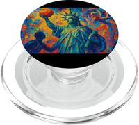 Liberty on the Court - fun basketball wearable art PopSockets PopGrip for MagSafe