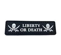 Liberty or Death Jolly Roger Airsoft PVC Morale Patch (Black)