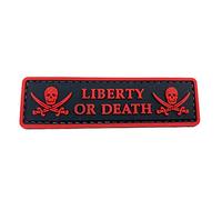 Liberty or Death Jolly Roger Airsoft PVC Morale Patch (Red)