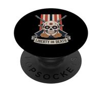 Liberty or Death Sugar Skull Rifles Mexican Gun Pride PopSockets Adhesive PopGrip