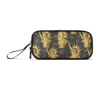 Liberty Pattern Metal Vintage Gold Nylon Pencil Bags for Boys Large Capacity Pencil Case with Compartments School Stationery for Office Kids