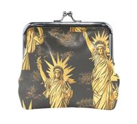Liberty Pattern Metal Vintage Gold Women Men Leather Coin Purses Portable Cash Coin Purse for Men Women Travel