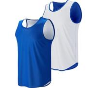 Liberty Pro Men’s Reversible Basketball Jersey Workout Tank Top, Blank Mesh Scrimmage Practice Uniform, Heat Transfer Ready