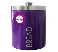 Liberty Purple Enamel Bread Bin With Bread Label Countertop Storage Canister Tin