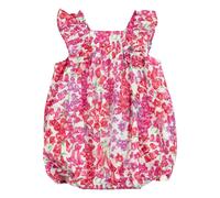 Liberty ruffled romper Candy pink 3 months