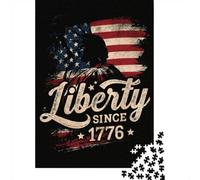Liberty Since 1776 American Flag 1000 Piece Jigsaw Puzzle for Adults, 70x50cm/1000pcs, New Year Indoor Activity, Relaxing Home Time And A Fresh Start