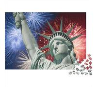 Liberty Statue-american Celebration Style Jigsaw Puzzles 1000 Pieces Using Premium Cardboard Centenary Jigsaws for Cognitive Stimulation in Team Building Games 70x50cm/1000pcs