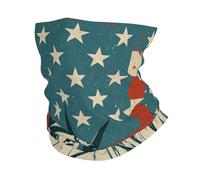 Liberty Statue With American Print Neck Warmer Gaiter Women Men, Windproof Face Cover Face Mask Scarf For Cold Weather Sport