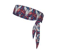 Liberty Statue With American Print Tie Headband For Women Men,Ninja Headbands, Sweat Headband,For Athletic Yoga Running Gym.