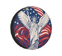 Liberty Statue With American Spare Tires Cover Wheel Protectors Waterproof Dust Proof For Jeep Vehicle Suv Trailer Rv Truck