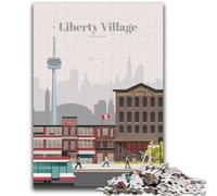 Liberty Village in Toronto Adult Jigsaw Puzzles 1000 Pieces, Help The Brain Exercise Addictive Toys to Cultivate Patience Unique Challenge Game 1000pcs(26x38cm)
