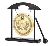 Libetter 4.92in Desk Gong - Zen Art Brass Feng Shui Desktop Gong | Table Wind Chime Drums Percussion For Home Decor (1.25cm)