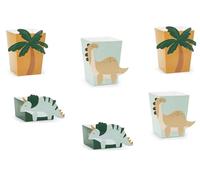 Libetui Set of 6 Snack Boxes Dino Dinosaur Snack Box Cardboard Dinosaur Party Tableware Birthday Boy Girl