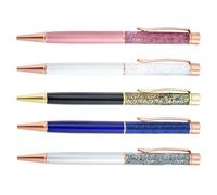 LIbgiubhy 5Pcs Sequins Drift Sand Metal Ballpoint Pens Refillable Metal Ballpoint Pens 1.0MM Tip for Writing Note Taking Night Light Pen