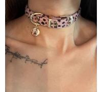 LIbgiubhy Adjustable Leopard Print Chokers Necklace For Women And Girls Featuring Round Metal Pendant Vintage Fashion Pieces