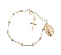 LIbgiubhy Adjustable Rosary Bead Crosses Virgin with Extension Chain for Women and Men Alloy Crosses