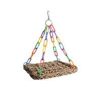 LIbgiubhy Bird Breathable Grass Hammock Woven Cage Hammock Bird Climbing Activity Hammock For Small Birds Parrots