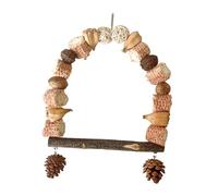LIbgiubhy Bird Standing Perch Toy Bird Cage Chewing Toy Swing Perch With Pinecones For AllSize Bird Entertainment Toy
