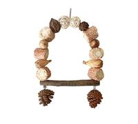 LIbgiubhy Bird Standing Perch Toy Bird Cage Chewing Toy Swing Perch With Pinecones For AllSize Bird Entertainment Toy