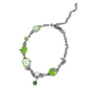 LIbgiubhy Contemporary Geometric Star Pattern Mint Green Color Wrist Bangle Comfortable Alloy Jewelry Piece Adjustable Green Fruit Charm