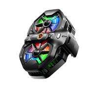 LIbgiubhy Coolers Color Backlight Temp Display Double Semiconductor Cooling Fan Aluminum & ABS Coolers For Smartphones