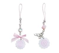 LIbgiubhy Delightful Japanese Keychain Bag Pendant Fish Cake Heart Bead Pendant Great for Camera Phones and Key Accessory