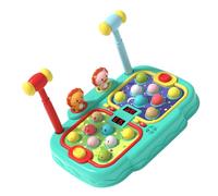 LIbgiubhy Educational Hit a Mole Game Activity Toy for Kids Interactive Play Double Player Mode Colorful LED Pounding Board Toy Fun Battle Hit a Mole Game with Colorful LED Effects