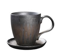 LIbgiubhy Elegant Coffee Cup Saucer Set Ceramic Keep Temperature Microwave Dishwasher Safe Comfortable Grip Great Present Daily Cup