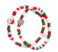 LIbgiubhy Festival Santa and Snowman Designs Soft Clay Beaded 18cm Adjustable Length 3 Unique Styles Handmade Jewelry Soft Clay Christmas Charm