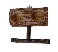 LIbgiubhy Hanging Bird Food Cups Durability Wood Perches Stand Bird Feeding Station Indoor Bird Cage Accessories