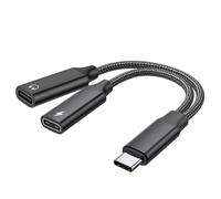 LIbgiubhy High Speed 60W Capability Power Delivery Double USB C Headphone And Charging Adapter Suitable For Music Commute & Travel