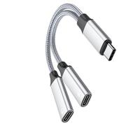 LIbgiubhy High Speed 60W Capability Power Delivery Double USB C Headphone And Charging Adapter Suitable For Music Commute & Travel