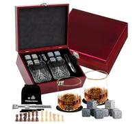 LIbgiubhy Luxurious Whiskeys Glass Set with Chilling Stone and Chess Styles Gifts Packaging Cooling for Social Event Glass Set with Cooling
