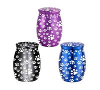 LIbgiubhy Memorial Dog Urn Jar Pet Cremation Ashes Jar Small Souvenir Pet Memory Keepsakes Paws Print Cats Urns For Pet Loss 3PCS
