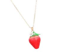 LIbgiubhy Modern Fruit Pendant Necklace Stylish Chain Necklace Strawberry/Peach Neck Jewelry Present For Women Who Love Detail