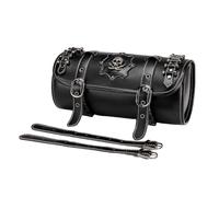 LIbgiubhy Motorcycle Front Bag Motorbike Tool Bag Tool Roll Bag Saddlebag Skull Pattern PU Front Fork Handlebar Bag