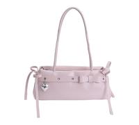 LIbgiubhy Multipurpose Bows Embellished Shoulder Bag Underarm Purses PU Leather Purse with Multiple Pockets Lightweight Carry Faux Leather Shoulder Bow Detail Purse Quilted Pattern Closure