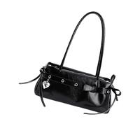 LIbgiubhy Multipurpose Bows Embellished Shoulder Bag Underarm Purses PU Leather Purse with Multiple Pockets Lightweight Carry Faux Leather Shoulder Bow Detail Purse Quilted Pattern Closure