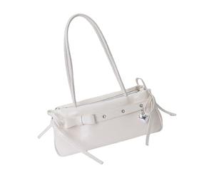 LIbgiubhy Multipurpose Bows Embellished Shoulder Bag Underarm Purses PU Leather Purse with Multiple Pockets Lightweight Carry Faux Leather Shoulder Bow Detail Purse Quilted Pattern Closure