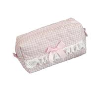 LIbgiubhy Multipurpose Canvas Pen Case with Lace Trim, Large Capacity Travel Makeup for Students, Office School Lace Pencil Case