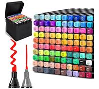 LIbgiubhy Pack of 100 Professional Art Markers 99 Colors and Blenders Pen for Smooth Gradients and Sketching Blendable