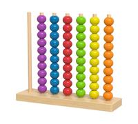 LIbgiubhy Portable Wooden Bead Frame Educational Learning Toy for Children to Improve Color Differentiation and Logical Thinking Wooden Beads