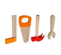 LIbgiubhy Realistic Wooden Carpenter Tool Safe Rounded Edges Learning & Pretend Play Toy for Roleplay Tool Set for Boy