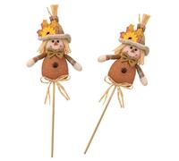 LIbgiubhy Set Of 2 Harvest Season Scarecrows Stick Figures Stylish Festives Home Decorations Handmade Garden Straw Dolls Jewelry