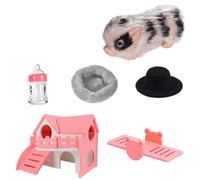 LIbgiubhy Simulation Piggy Figurine for Pretend Play with Interactive SeeSaw Function Imaginative Play Animal Figurine