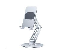 LIbgiubhy Strong Metal Phone Mount Double Joint Modifiable Tilt Pliable Base Full Rotation for Broadcasting Typing Video Calls Pliable Panel Stand Aluminum Alloy