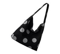 LIbgiubhy Stylish Dot Large Capacity Shoulder Bag for Women Practical Canvas Work Commute Handbag with Multiple Pockets Lightweight Canvas Shoulder Bag